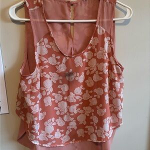 Lush Blush Pink Floral Sheer Overlay Camisole